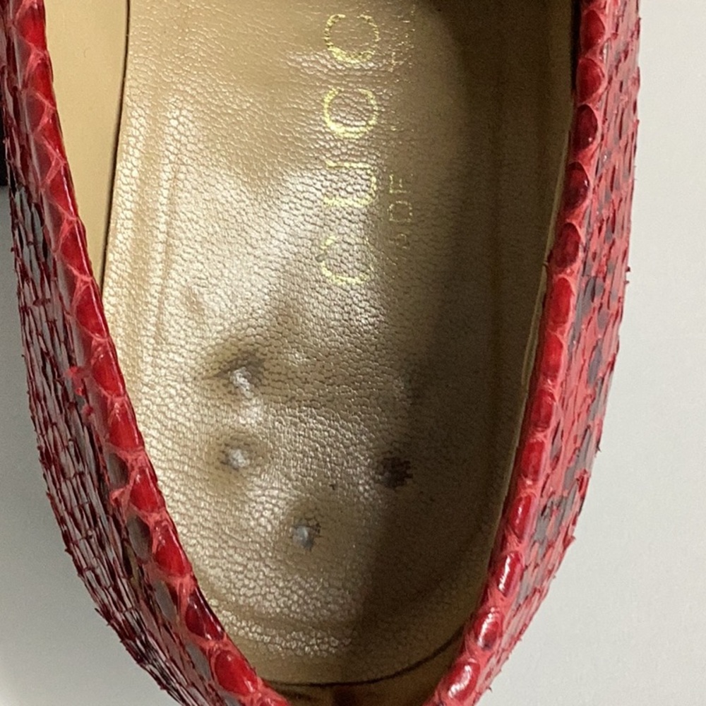 Women’s Gucci Vintage Red Python Leather Horsebit… - image 6